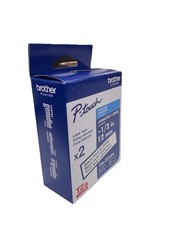 2 PACK BROTHER TZe-231 12mm 1/2″ LABEL CASSETTE BLACK PRINT WHITE TAPE ORIGINAL