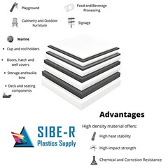 POLYETHYLENE NON-TEXTURED BLACK HDPE PLASTIC SHEET 1/8″ X 6″ X 12″