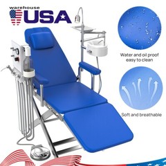 Silla plegable móvil dental portátil+unidad de turbina+lámpara LED+bandeja