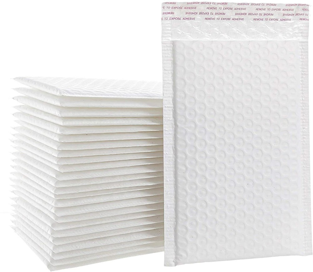 500 #000 4×8 Poly Bubble Padded Envelopes Mailers bags (4×8 Inner)