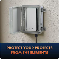 NEMA 4X 5.51 In. L X 7.87 In. W X 11.42 In. H PC Plastic Gray Weatherproof Elect