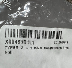 TYPAR 3 in. x 165 ft. Construction Tape Roll # XHWTPTAPE-007