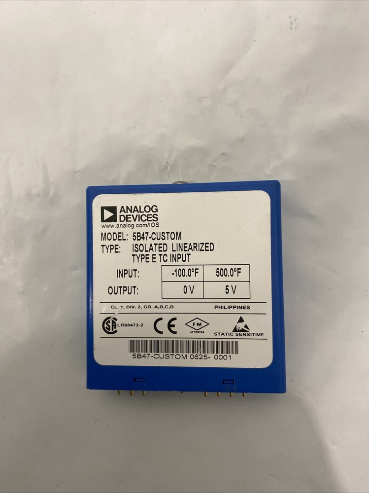 Analog Devices 5B47-CUSTOM ISOLATED LINEARIZED Type E TC Input -100.0°F 500.0°F