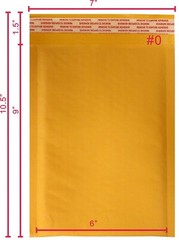 Yens® 500 #0 Kraft Bubble Padded Envelopes Mailers 6 X 9