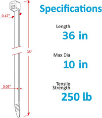 Large Zip Ties 36 Inch (50 Pack), Long Zip Ties Heavy Duty with 250 Lb Tensile S