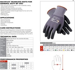 MaxiFlex 34-874 Ultimate Seamless Nitrile Grip Protective Work Gloves 3 Pairs