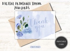 THANK YOU CARDS – PRINTABLE WATERCOLOR FLORAL DESIGN – ELEGANT & STYLISH