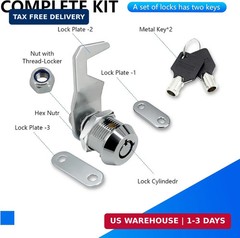 US General 5/8 Inch Black Toolbox Lock Replacement, Keyed Alike Cabinet Cam
