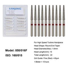 Dental Diamond Burs FG Round End Taper Football Bur Coarse Fine High Speed 856