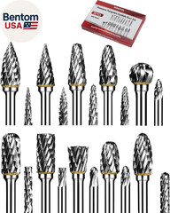 Carbide Burr Set 20PC 1/8″ Shank – 3Mm Tungsten Double Cut Carbide Rotary Burr S