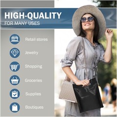 Black Merchandise Plastic Shopping Bags – 100 Pack 9″ x 12″ with 1.5 mil Thick