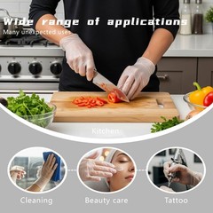 200Pcs Disposable TPE Gloves Food Safe BPA&Latex Free Stretchy for Food Handling