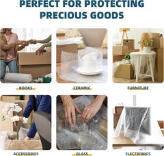Metronic Bubble Cushioning Wrap 2 Pack 12 Inch x 72ft Total, Dense Bubble Packin
