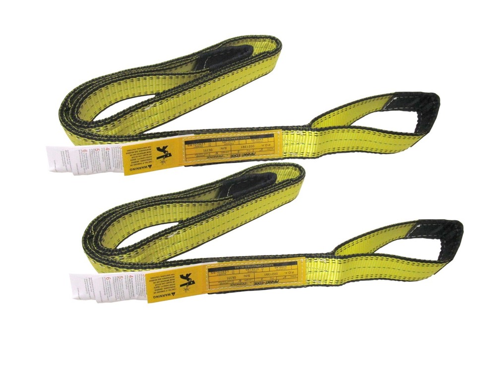 2″ x 2 ft Web Lifting Sling Tow Strap 2-ply Eye & Eye Tagged Rated (2 Pack)