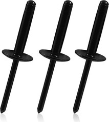 50Pcs Black Aluminum Tri-Fold Exploding Pop Rivets 3/16 Large Flange 3/16”x1′