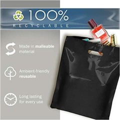 Black Merchandise Plastic Shopping Bags – 100 Pack 9″ x 12″ with 1.5 mil Thic…