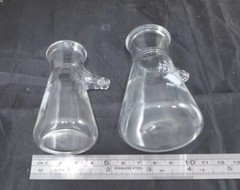Bundle of 2 || CORNING Pyrex Micro Filtering Flasks, 25mL/50mL, glass barb #5360