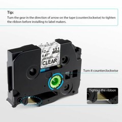 2PK TZ TZe131 Black on Clear Label Tape Compatible for Brother P-touch tape 12mm