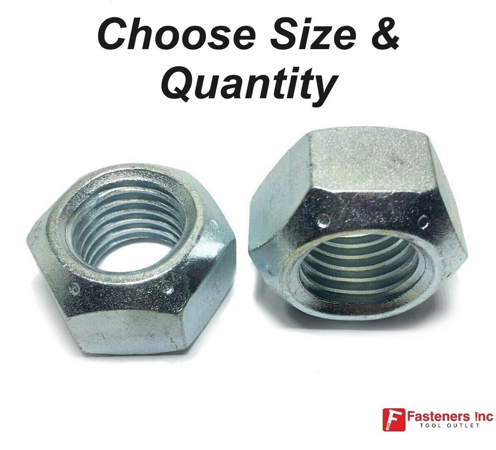 All Metal Top Crimping Cone Lock Nut Grade 8 / C Zinc Plated (Pick Size & Qty)