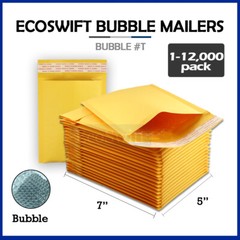 1-12000 #T 5×6 “EcoSwift” Kraft Bubble Mailers Padded Shipping Envelopes 5″ x 6″