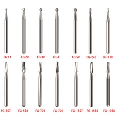 Dental Carbide Burs FG1/2/3/4/5/6/7/8 Round for High Speed Handpiece 10 -100Pcs