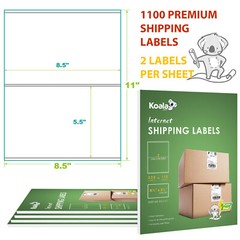 1100 Shipping Labels 8.5×5.5 Self Adhesive Half Sheet Shipping Labels 1000 + 100