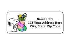 30 CARTOON DOG EASTER PERSONALIZED RETURN ADDRESS LABELS 1 in X 2.625 in