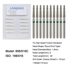 Dental Diamond Burs FG Round End Taper Football Fine Coarse 856 850 High Speed