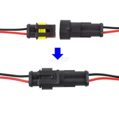 2Pin Way Car Waterproof Male Female Electrical Connector Plug Wire Kit Set Lot