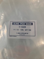 600 CLEAR 9 x 12 FLAP LOCK PLASTIC POLY BAGS T-SHIRT APPAREL ULINE 1 MIL