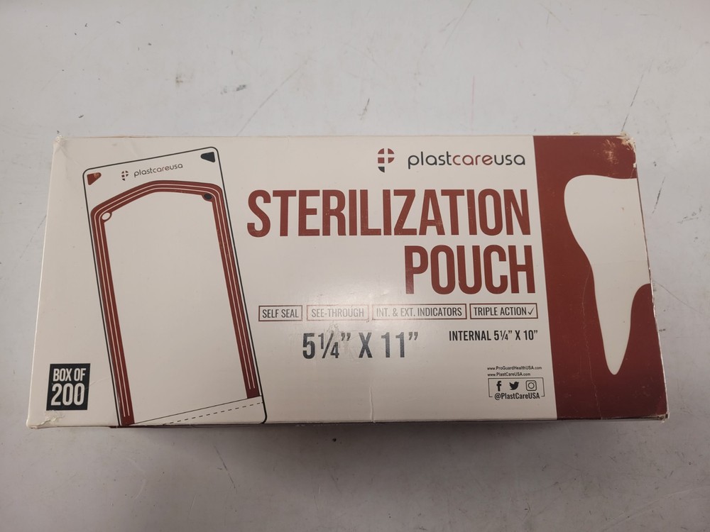 PlastCare USA Sterilization Pouches 5.25×11 Autoclave Dental Bags 200ct PG-5211