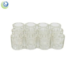 GLASS DAPPEN DISH CLEAR ACRYLIC HOLDER CONTAINER DENTAL COSMETOLOGY 12/PCS