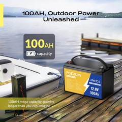 100Ah 12V LiFePO4 Lithium Battery 12V Deep Cycle BMS for Solar RV Off-grid Power