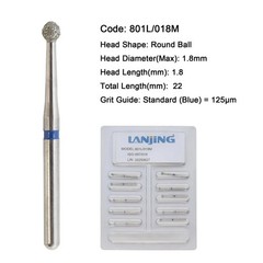 Dental Burs Diamond Round End Taper Surgical Long Ball Barrel FG for High Speed