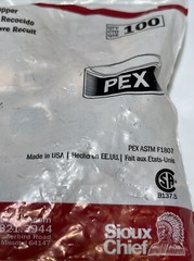 Bag of 100 Sioux Chief PEX Crimp Ring 1/2” Annealed Copper 649×2 USA SDR 9 PEX