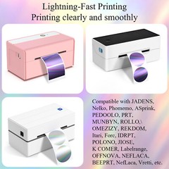 Holographic Thermal Labels Flower Heart Round Stickers for Logo Thanks Card Tag