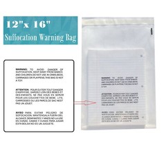 200 12×16 Self Seal Suffocation Warning Clear Poly Bags 1.5 mil – ST ShipMailers