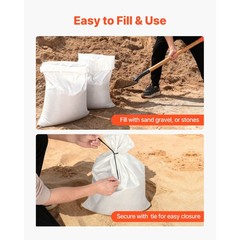 Uimoso Sandbags 50 100 200 300 500 1000 Pack 16″ x 26″ Durable Bag Capacity 50lb