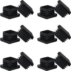 WZB 1 1X1 Square Tube End Cap Plastic Plugs 12 Pack, 1X1 1 Inch Square Tubing Pl