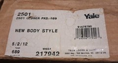 Yale 2501 Door Closer 2500 Series Non-Handed Commercial Grade 689 Finish