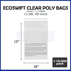 1-10000 10×13 EcoSwift Self Seal Suffocation Warning Clear Poly Bags Free Ship