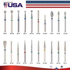 Dent Diamond Burs for fit High Speed Handpiece Medium FG 1.60mm 20 fixed types
