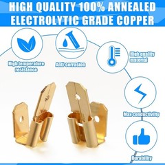 25 Pcs Piggyback Spade Connectors, 3 Way Adapter Dual Male to Single Female B…