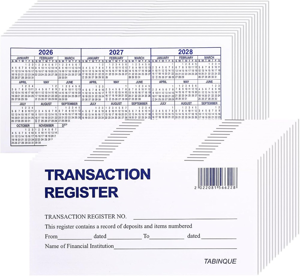 24 PCS Check Registers for Personal Checkbook, Easy to Read Checkbook Register