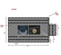 16’x27′ Flatbed Trailer Tarp – 14Oz Vinyl Lightweight Black Steel Tarp (4′ Drop)