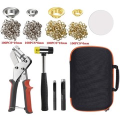 New Grommet Tool Kit with Bag, 1/4 & 3/8 Inch Handheld Eyelet Tool Kit For DIY