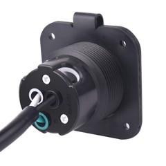 15A 125V AC Port Plug 14AWG Flanged Power Inlet Plug 18″ Extension Cord Boat RV