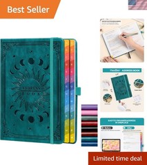 Address Book with Colorful Alphabetical Tabs 8.4″ x 5.7″ – Hardcover Contact …