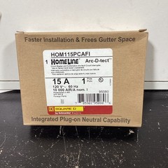 Square D HOM115PCAFI 15A Plug-On Neutral Arc-Fault Breaker – Homeline – NIB