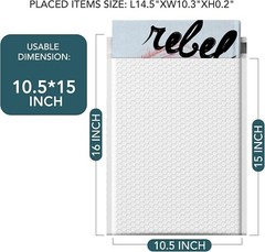 Bubble Mailers10.5×16 500pack Large Padded Envelopes 10.5×15 Mailing Bags White